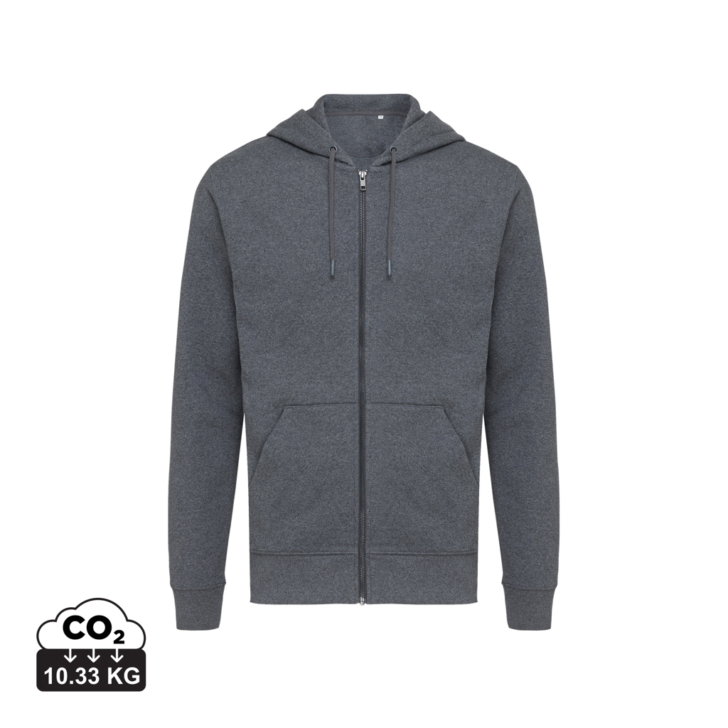Sweat publicitaire à capuche unisexe coton recyclé Iqoniq Abisko heather anthracite